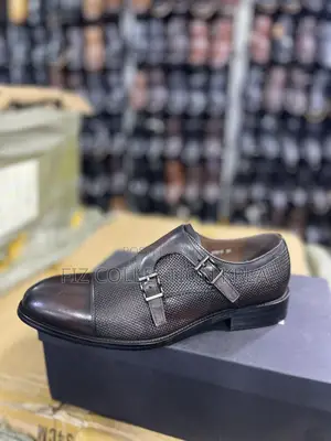 Men’s Original Franco Banetti Brown Woven Leather Monk Strap Shoes