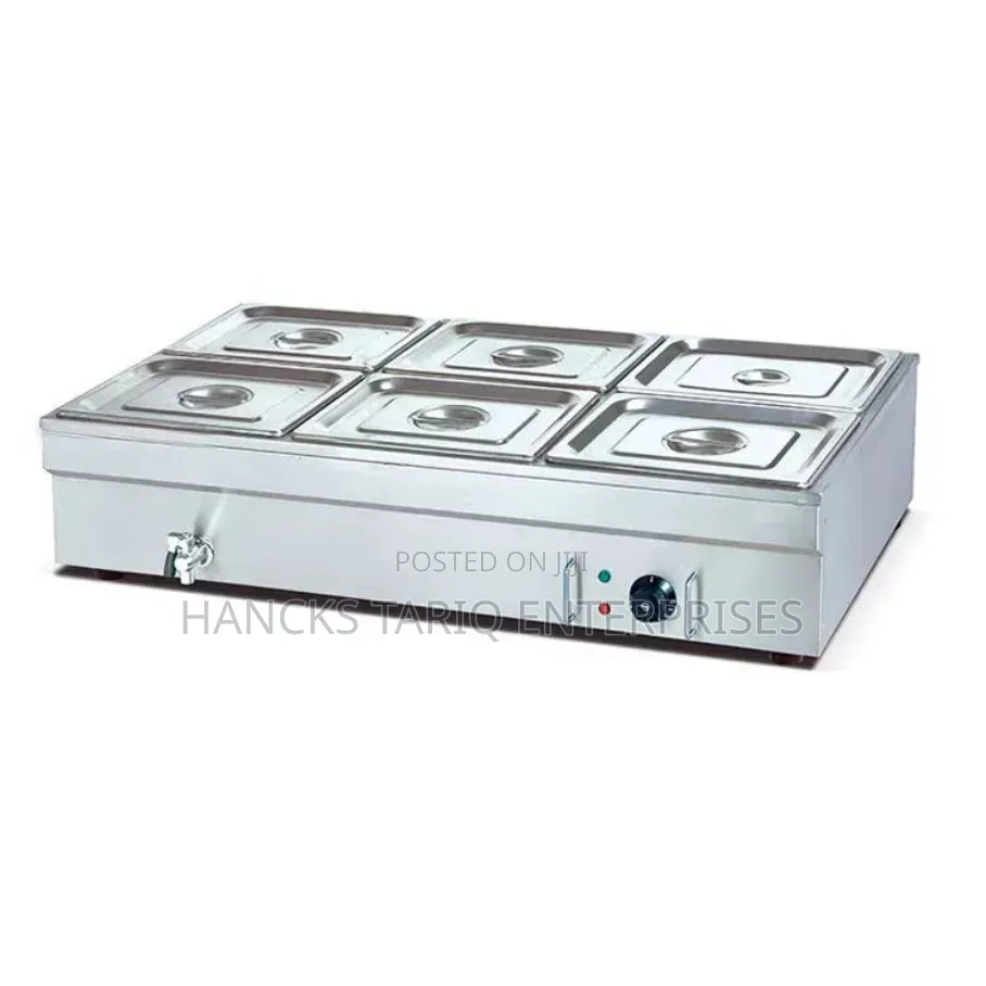 Commercial Electric 6-Pan Bain-Marie / Food Warmer.
