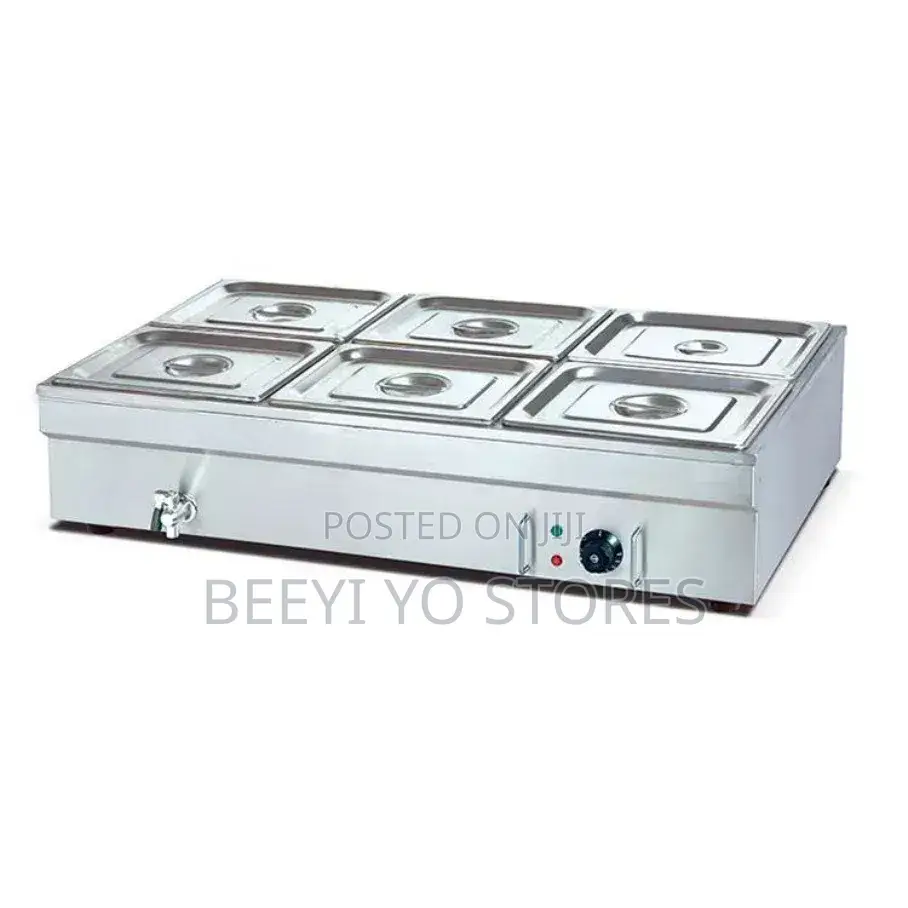 Commercial Electric 6-Pan Bain-Marie / Food Warmer.