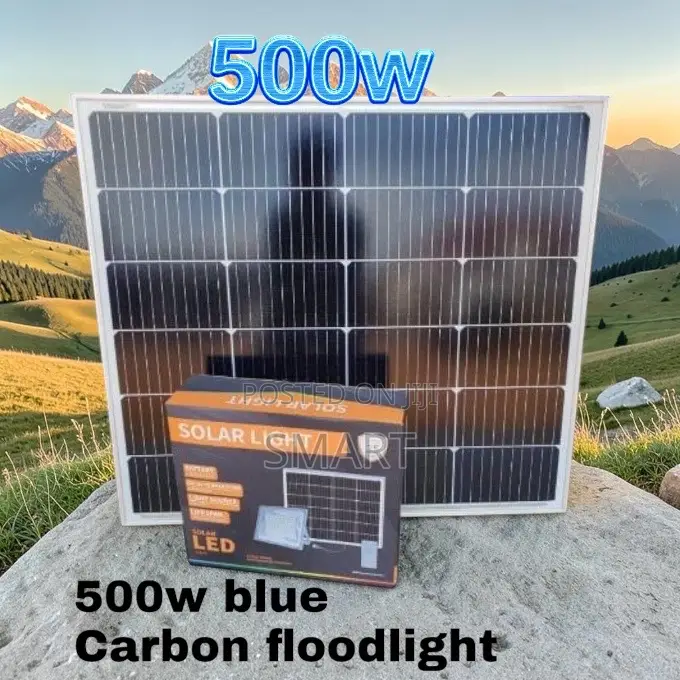 Long-Lasting 500W Blue Carbon Solar LED Flood Light 621
