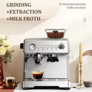 ZZUOM Commercial-Style Espresso Machine With Integrated Grinder.