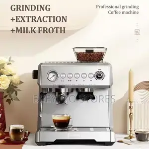 ZZUOM Commercial-Style Espresso Machine With Integrated Grinder.