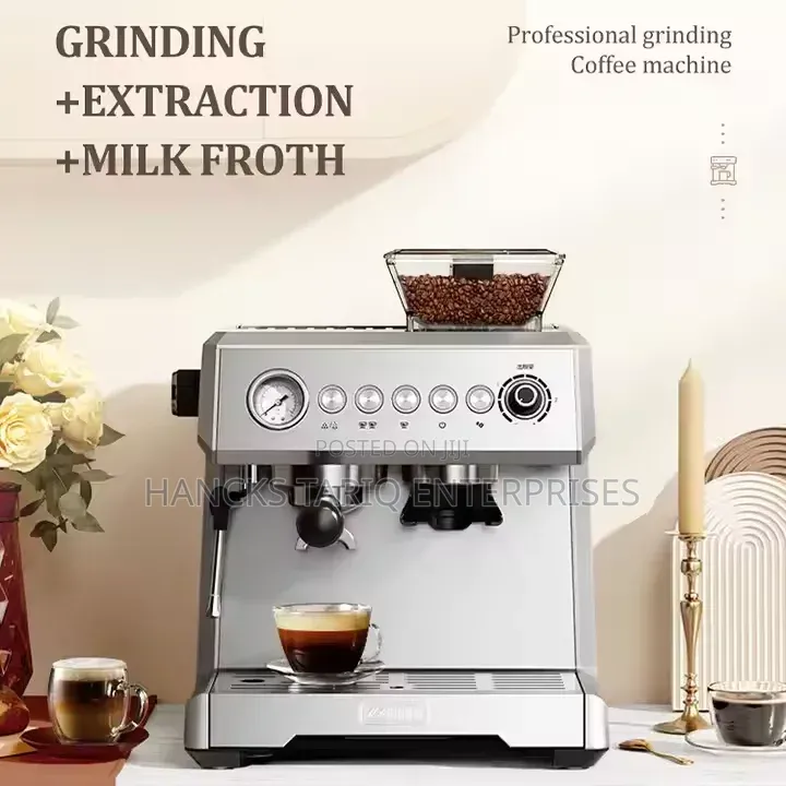 ZZUOM Commercial-Style Espresso Machine With Integrated Grinder.