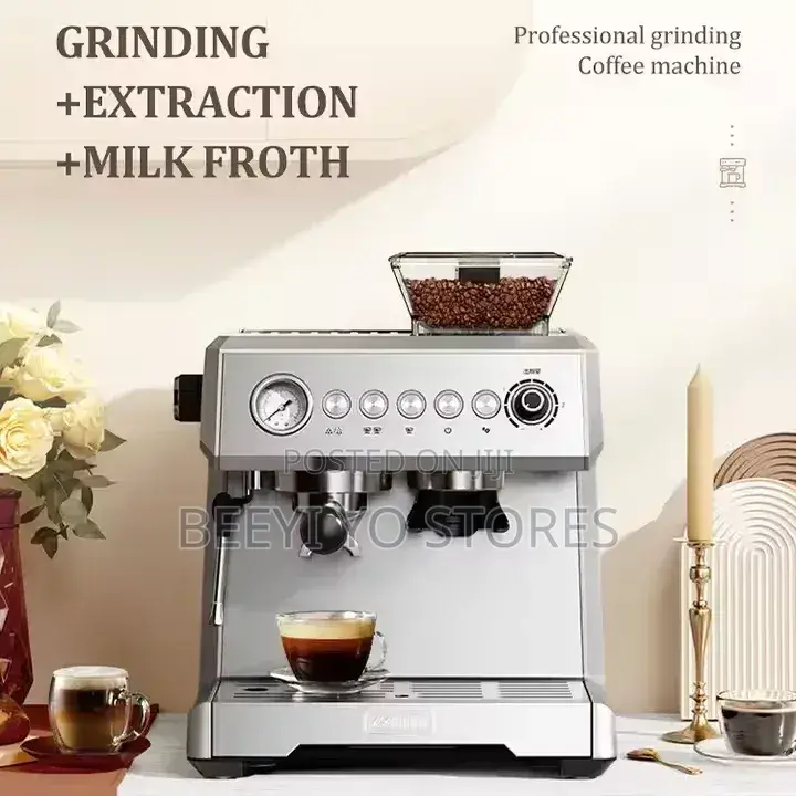ZZUOM Commercial-Style Espresso Machine With Integrated Grinder.