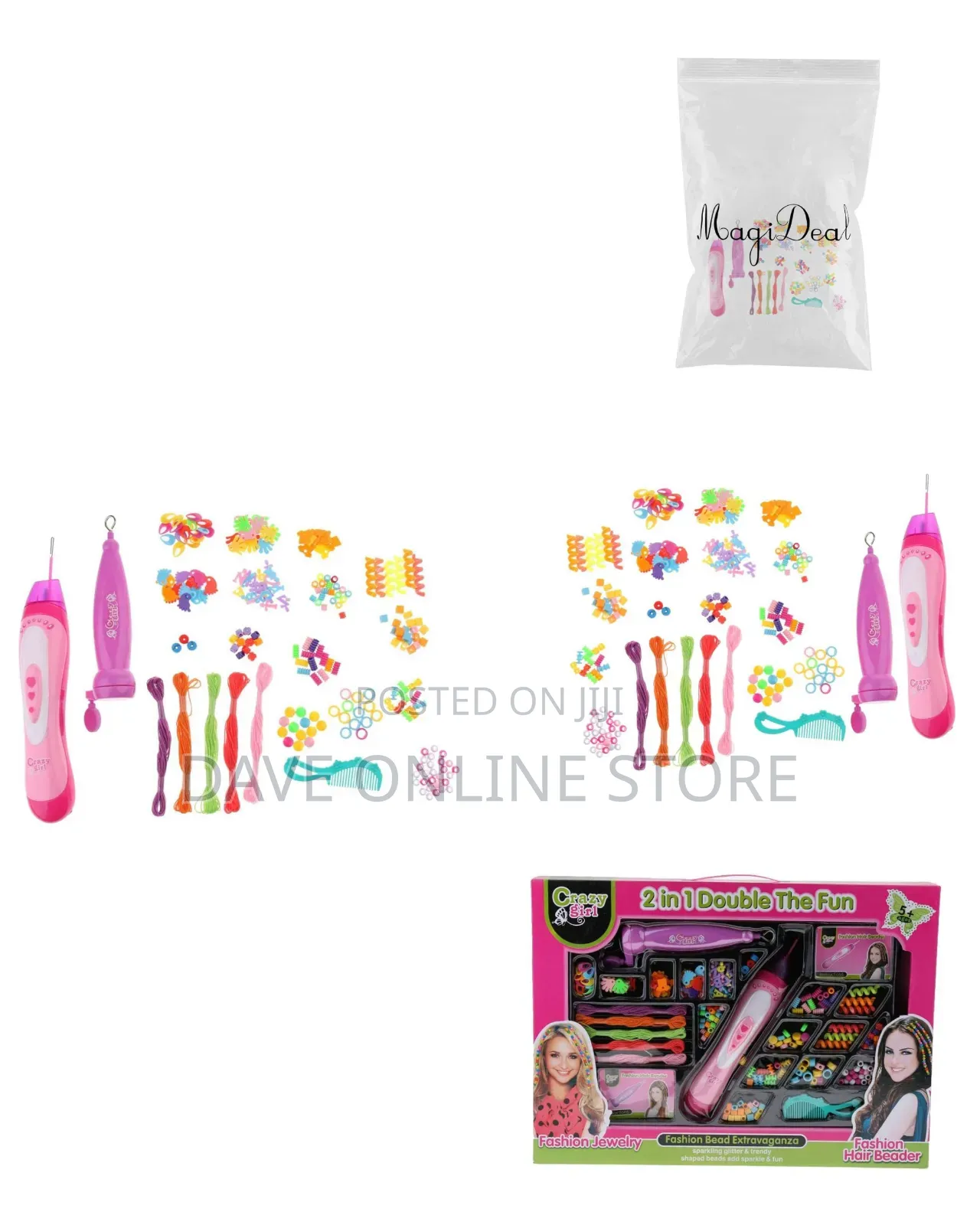 2 in 1 Beader Braider Hair Girls Set