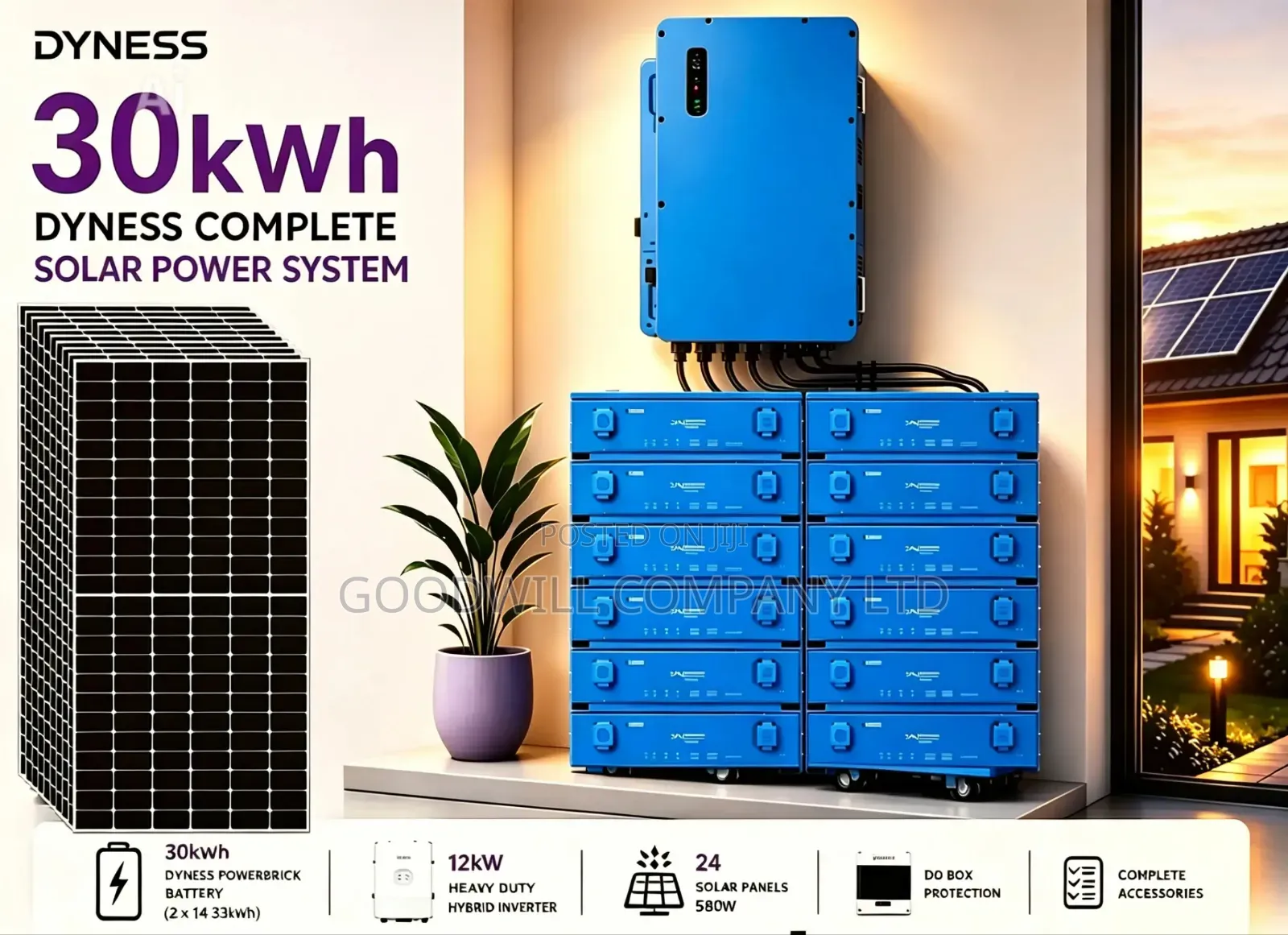 20kwh 12kva 48v Dyness Hybrid Complete Solar System