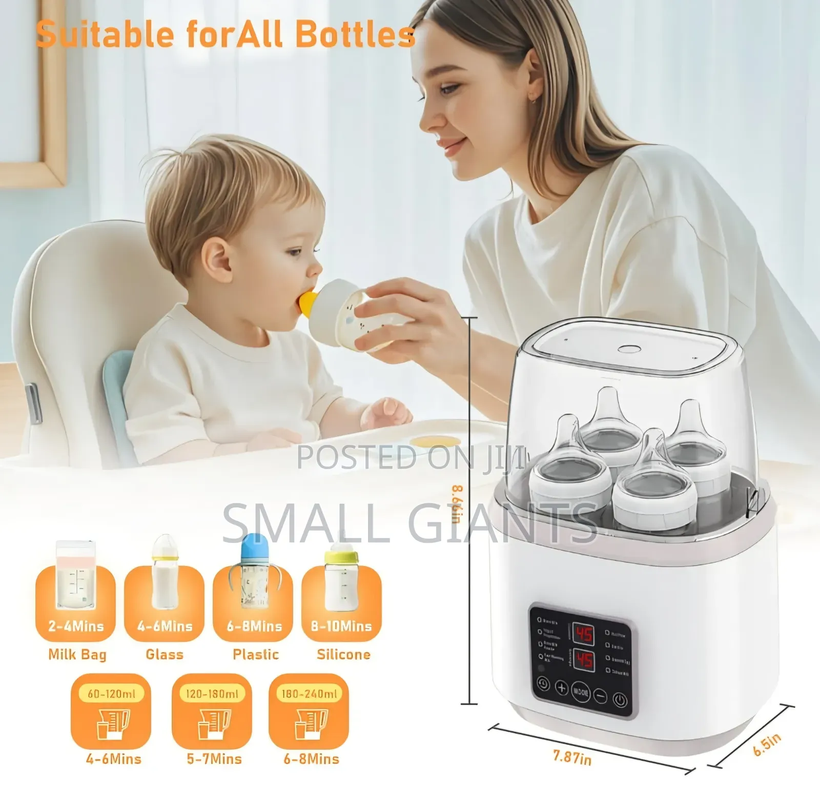 8-in-1 Fast Milk Warmer With Timer