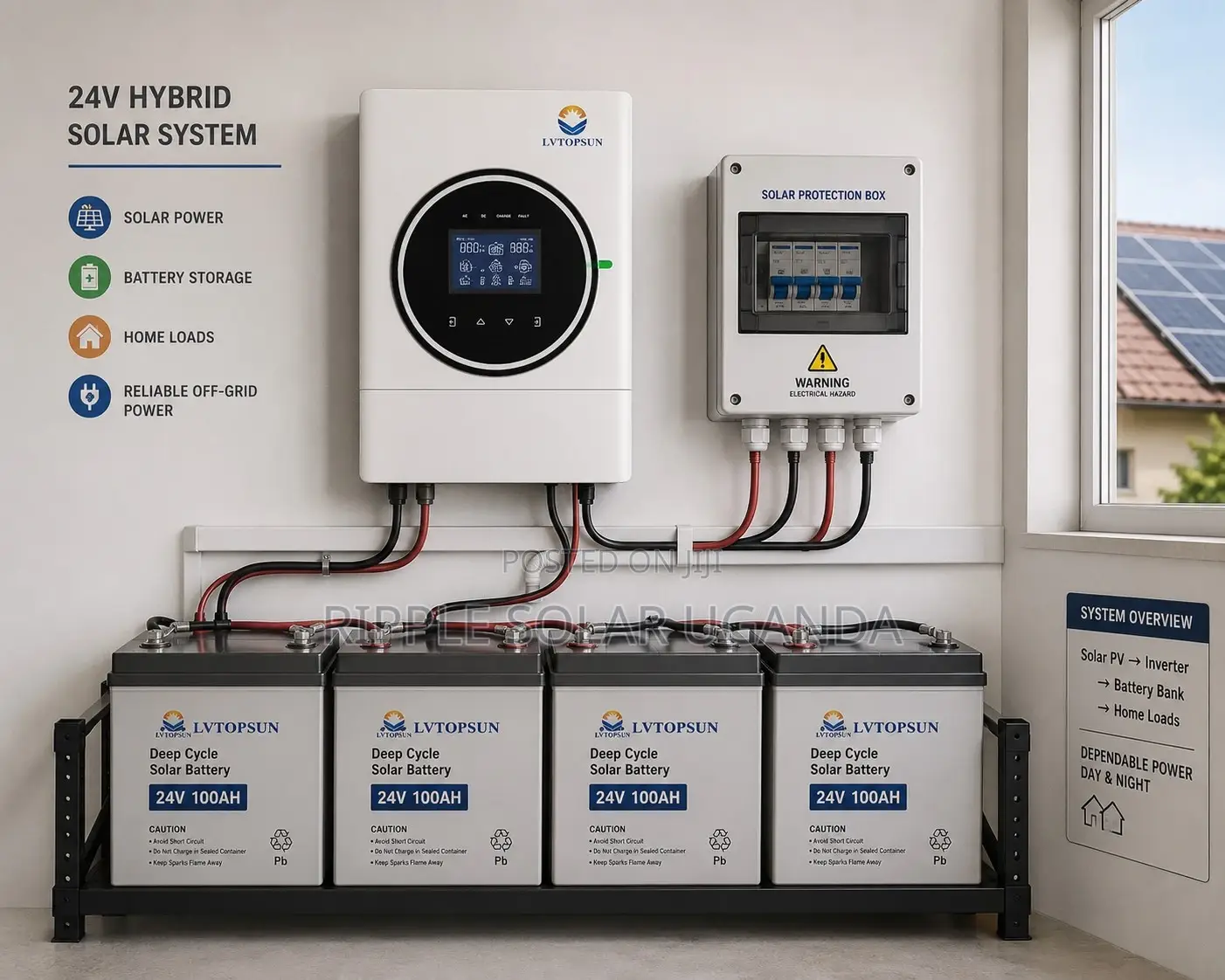 4kw Hybrid Solar Inverter 24v MPPT Off Grid Pure Sine Wave