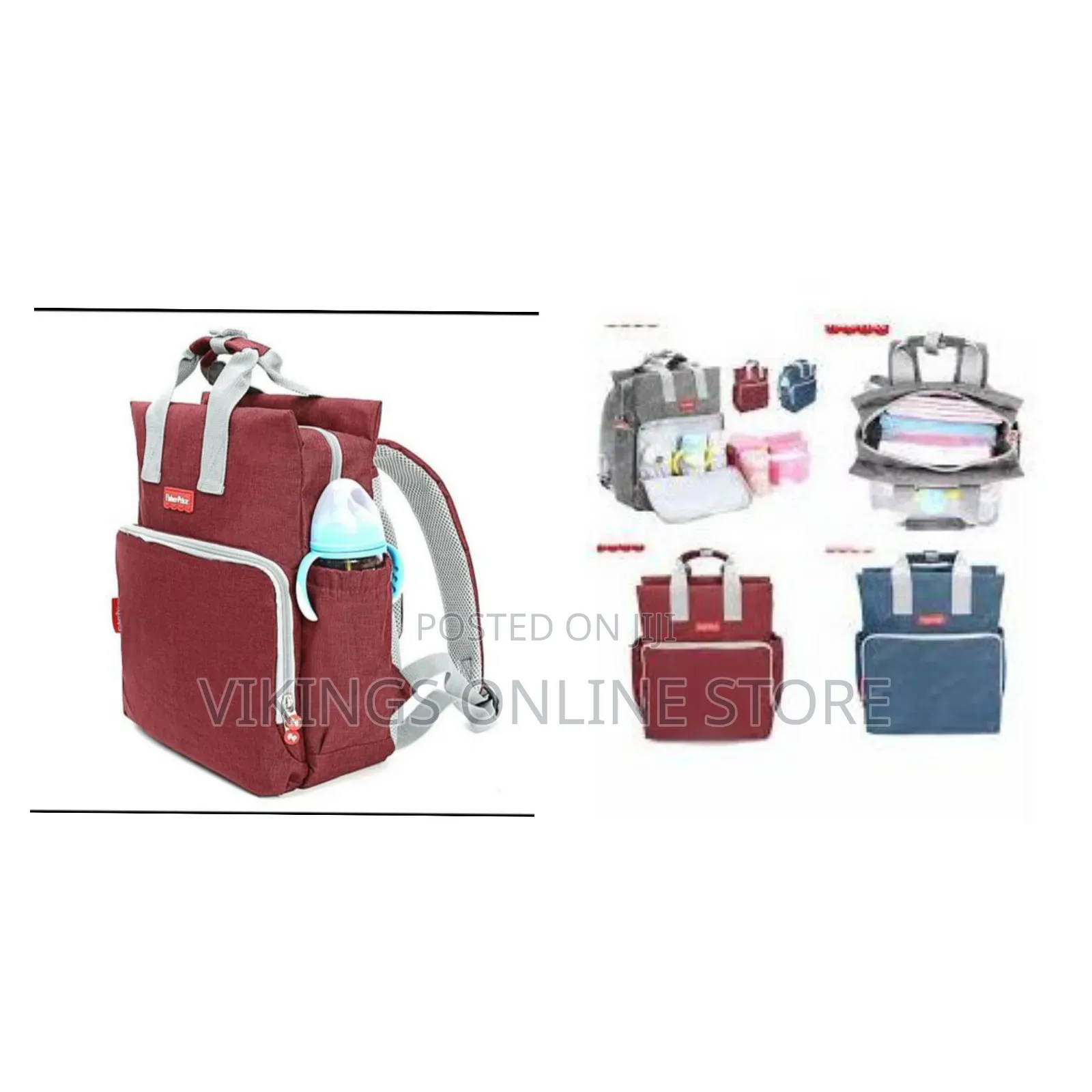 Fisher Price Diaper Bag Interior Divided for Baby Supplies