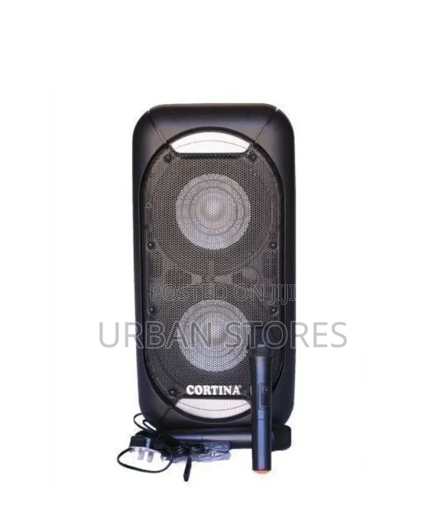 12"Cortina Amplified Rechargeable BT Speaker With Wireless Microphone