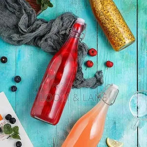 Glass Bottle Set With Airtight Flip Cap