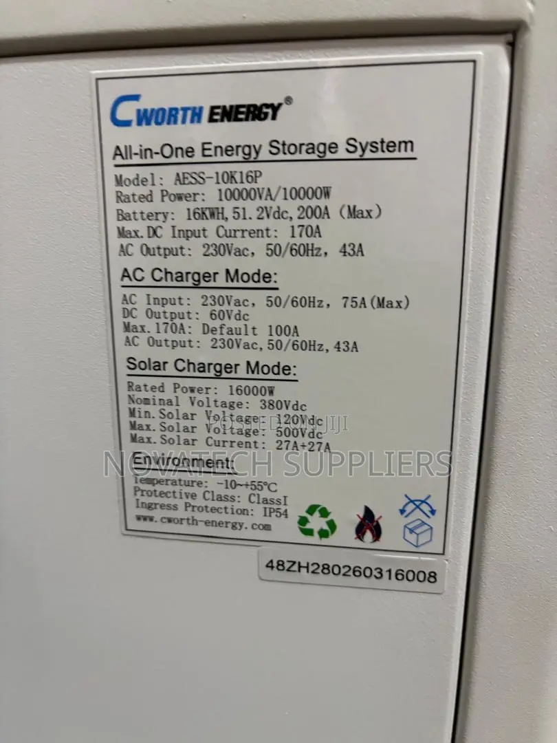 16kWh Cworth Energy Storage System 10kW Hybrid Power Station | Battery