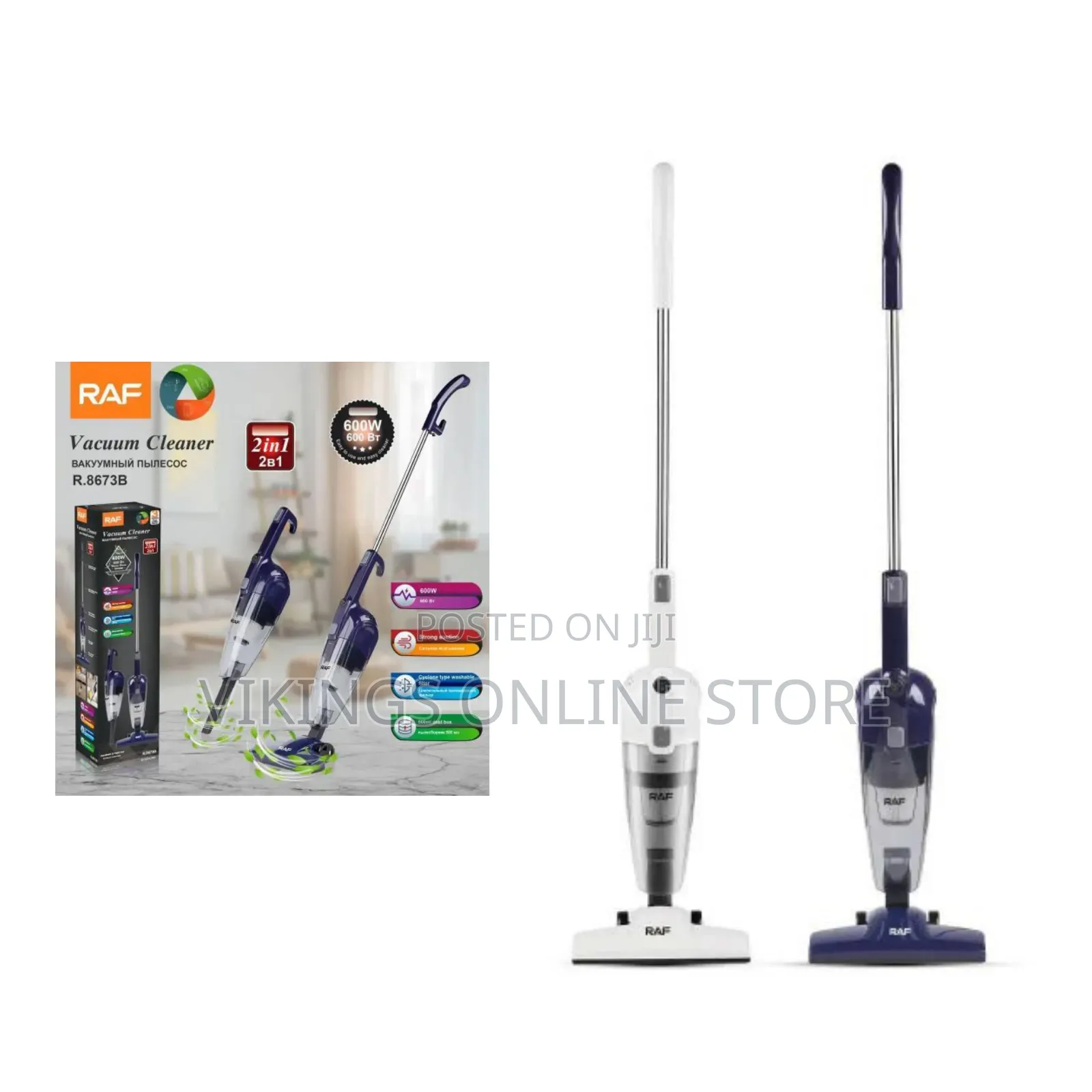 RAF 2-in-1 Vacuum Cleaner With 4-Meter Power Cable R.8673B, 0.5L