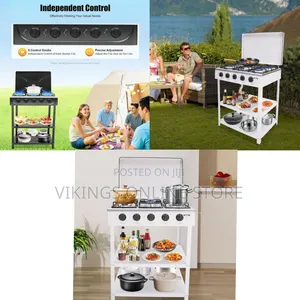 Boma 5 Burner Gas Stove Portable Natural Gas Camping Grill Stove Floor