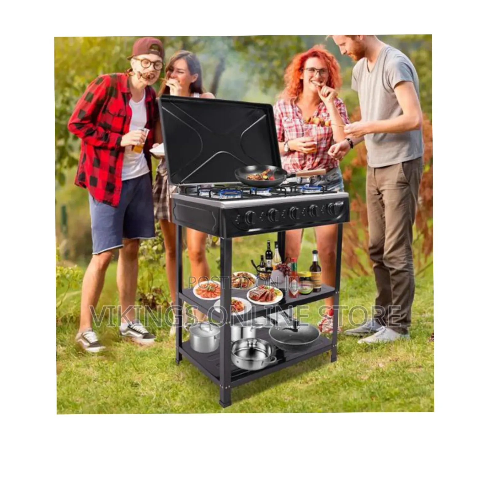 Boma 5 Burner Gas Stove Portable Natural Gas Camping Grill Stove Floor