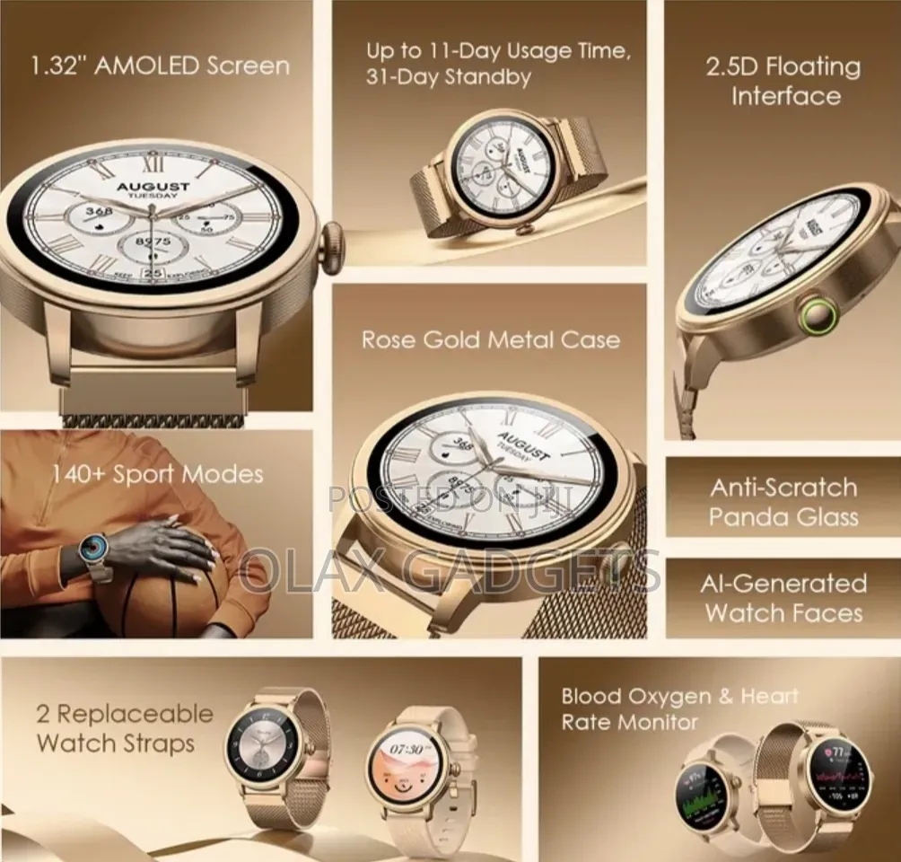 Oraimo Watch Muse OSW-831N Smartwatch - 1.32" AMOLED Bluetooth Call