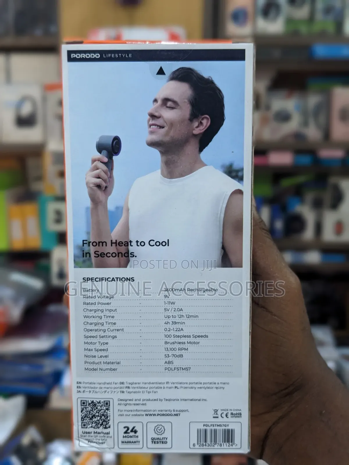 Porodo Lifestyle Chillo Glacia Portable Handheld Turbo Fan