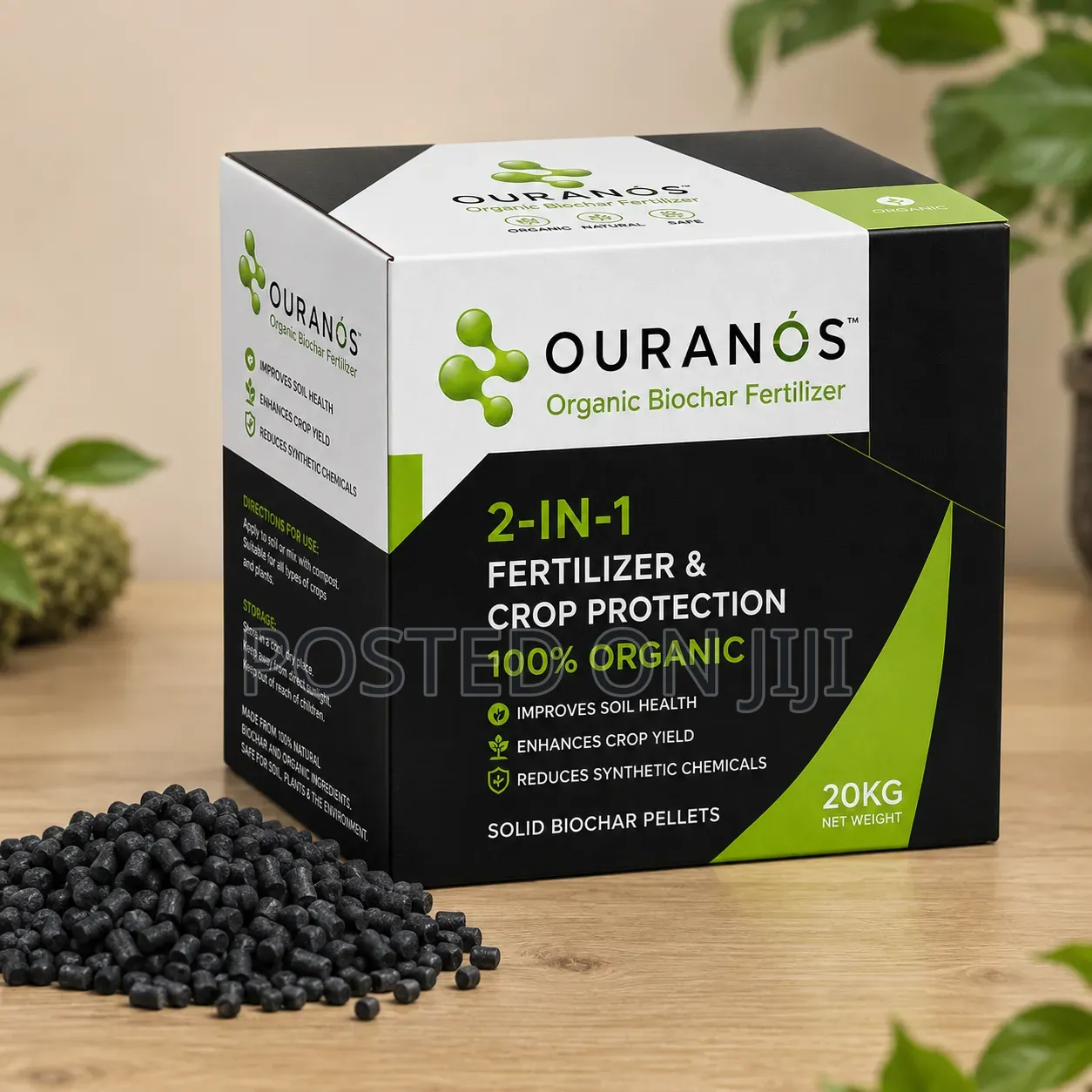 Ouranos Organic Biochar Dry Pellets Fertilizer 20kgs