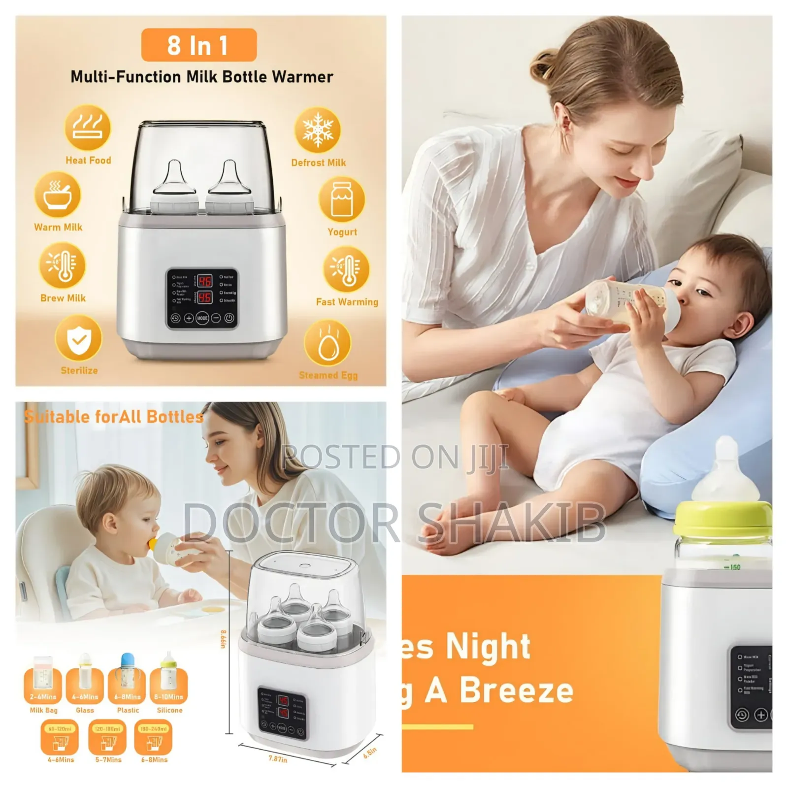 8-in-1 Fast Milk Warmer With Timer