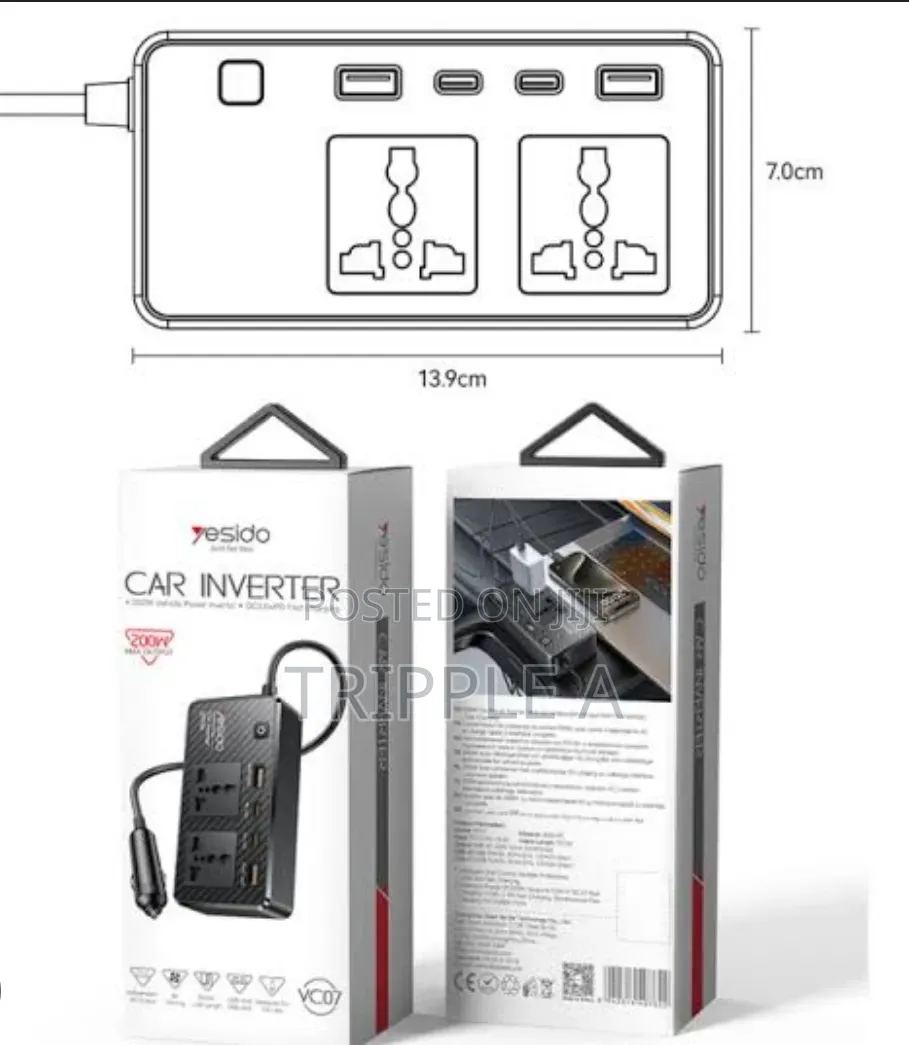 Yesido Car Inverter 200w Vehicle Power Inverter