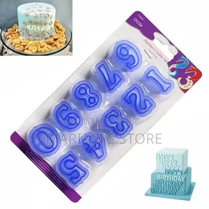 Set of 10 Blue Plastic Number Tor Cookie