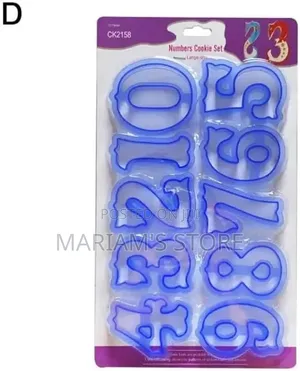 Set of 10 Blue Plastic Number Tor Cookie