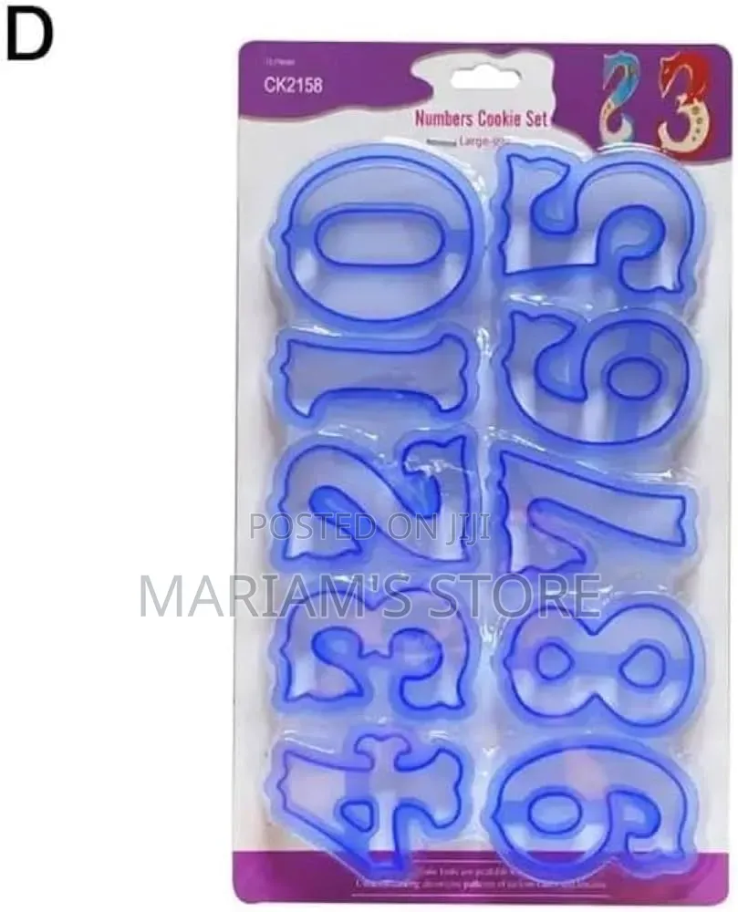 Set of 10 Blue Plastic Number Tor Cookie