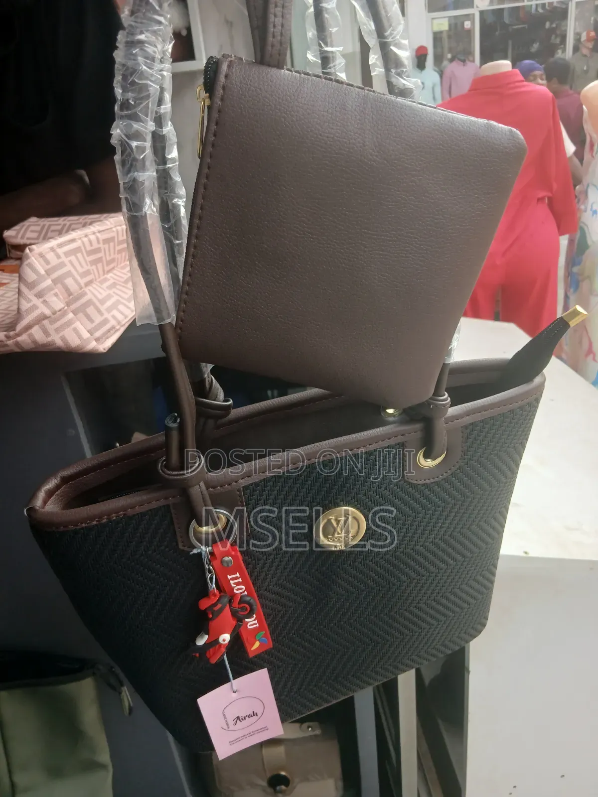 Woven Chevron Pattern Tote Bag