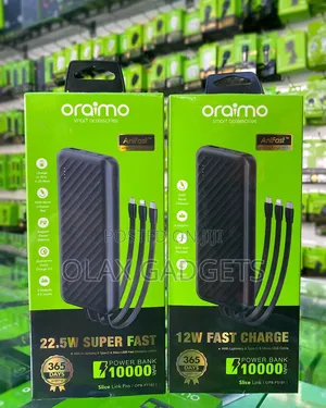 Oraimo Slice Link Pro 10000mAh 22.5W Fast Charging Power Bank (Grey)