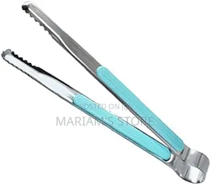 Stainless Steel Utility Food Tongs With Colored Anti-Skid Handles.