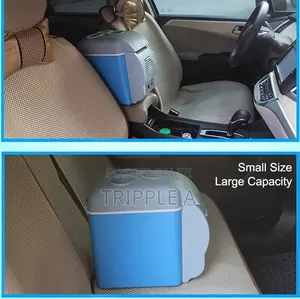 White and Blue Electric Mini Car Refrigerator