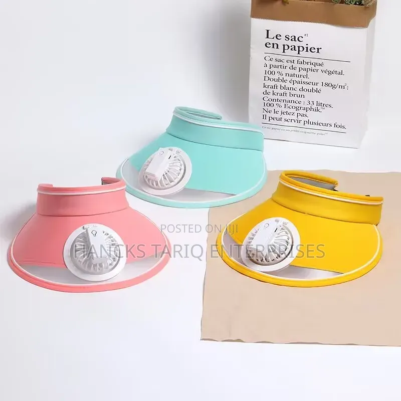USB Rechargeable Sun Visor With Built-in Electric Fan