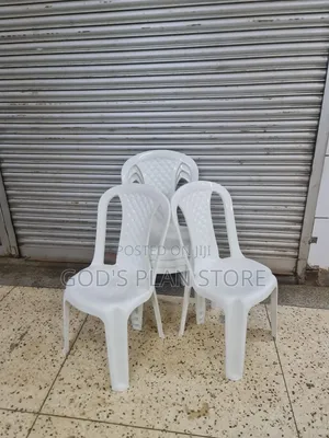 Planet Armless White Plastic Chairs Plastic