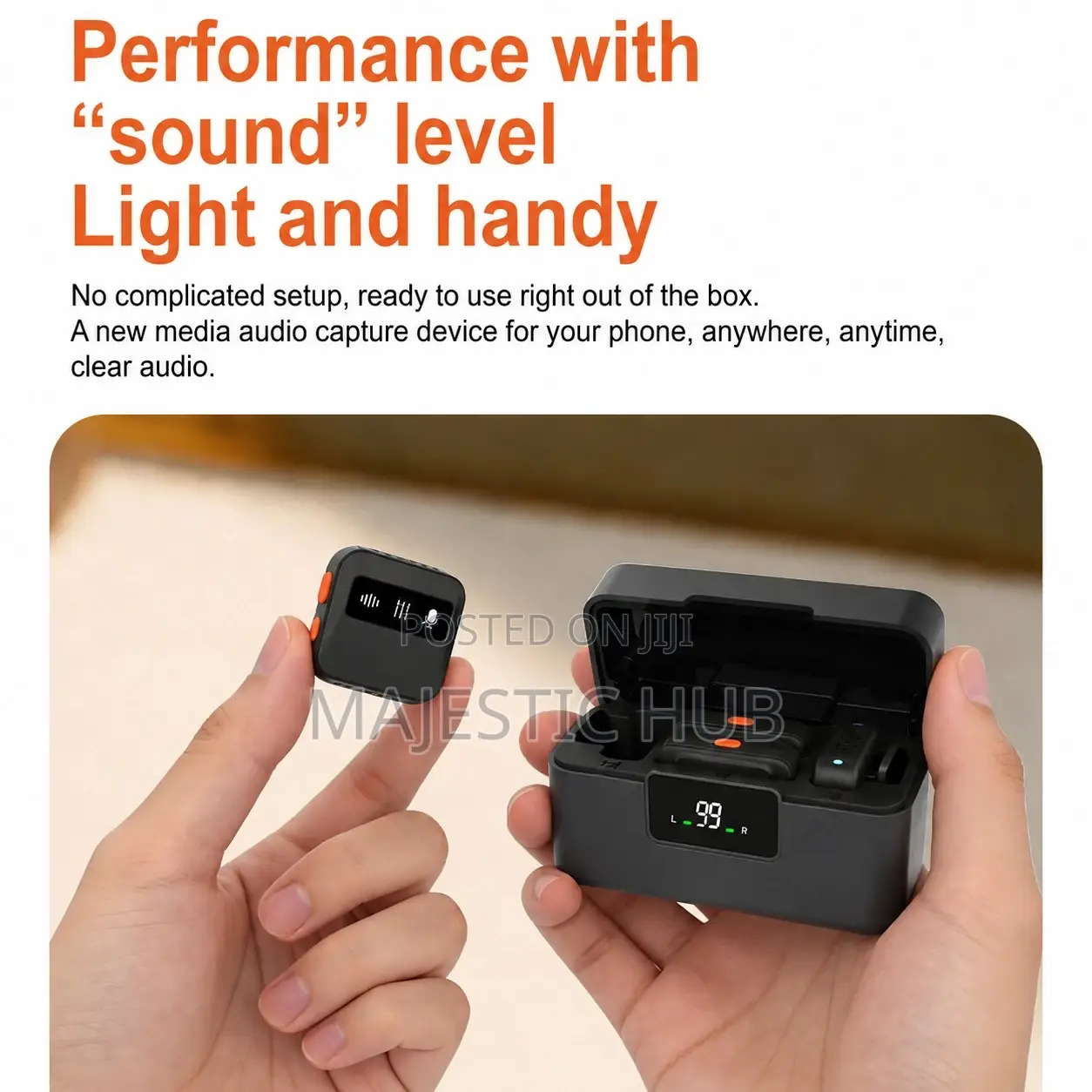 J22 Wireless Lavalier Mic, AI Noise Cancel, Type-C Lightning
