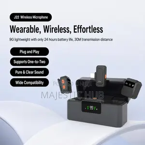 J22 Wireless Lavalier Mic, AI Noise Cancel, Type-C Lightning