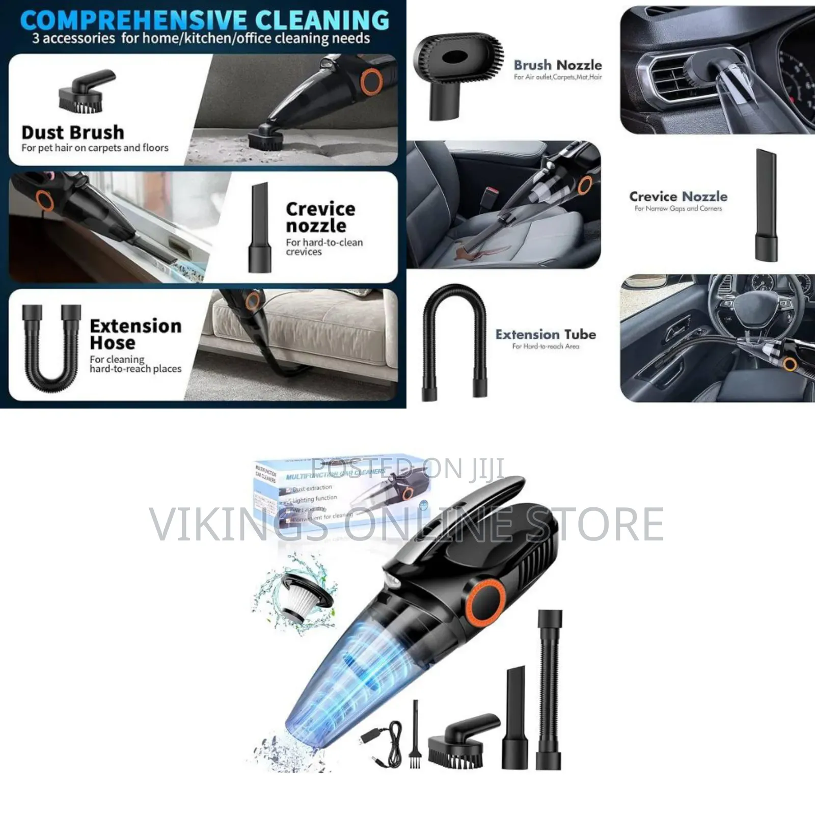 Car Vacuum Cleaner, Handheld Vacuum High Power 8000Pa, Mini Portable