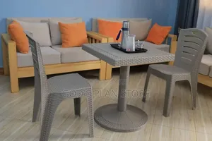 Imported Matted Plastic Table and Chairs Set for Indoor Dining
