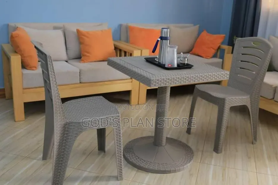 Imported Matted Plastic Table and Chairs Set for Indoor Dining