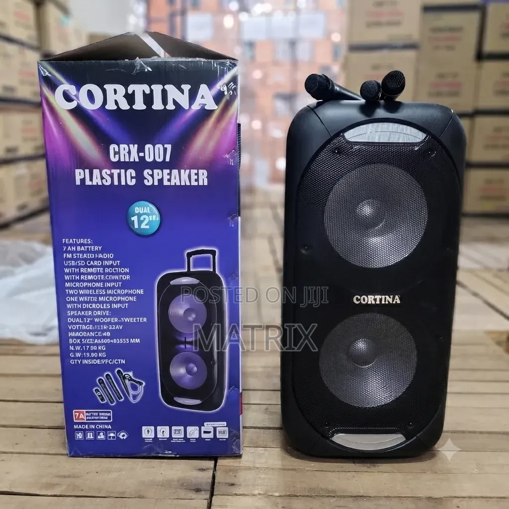 Cortina 12"Inch Amplified Speaker With 2 Wireless Microphones