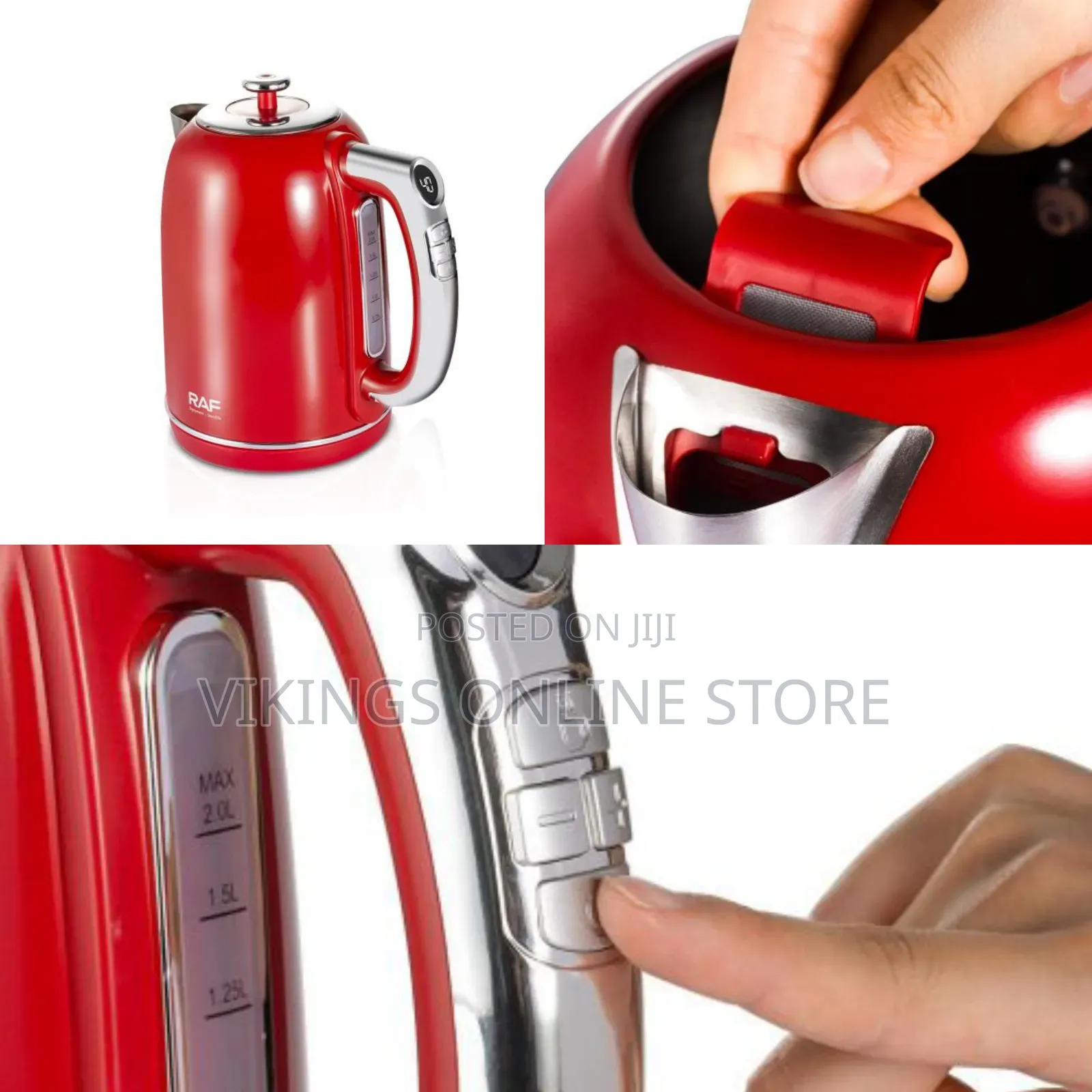 RAF 2 Litre Two Layers Electric Kettle Teapot Seamless Big Flask Tea