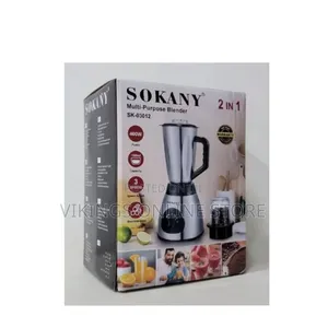 Sokany 2 in 1 Blender Grinder With Unbreakable Jars 3 Speeds 400W