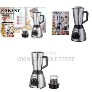 Sokany 2 in 1 Blender Grinder With Unbreakable Jars 3 Speeds 400W