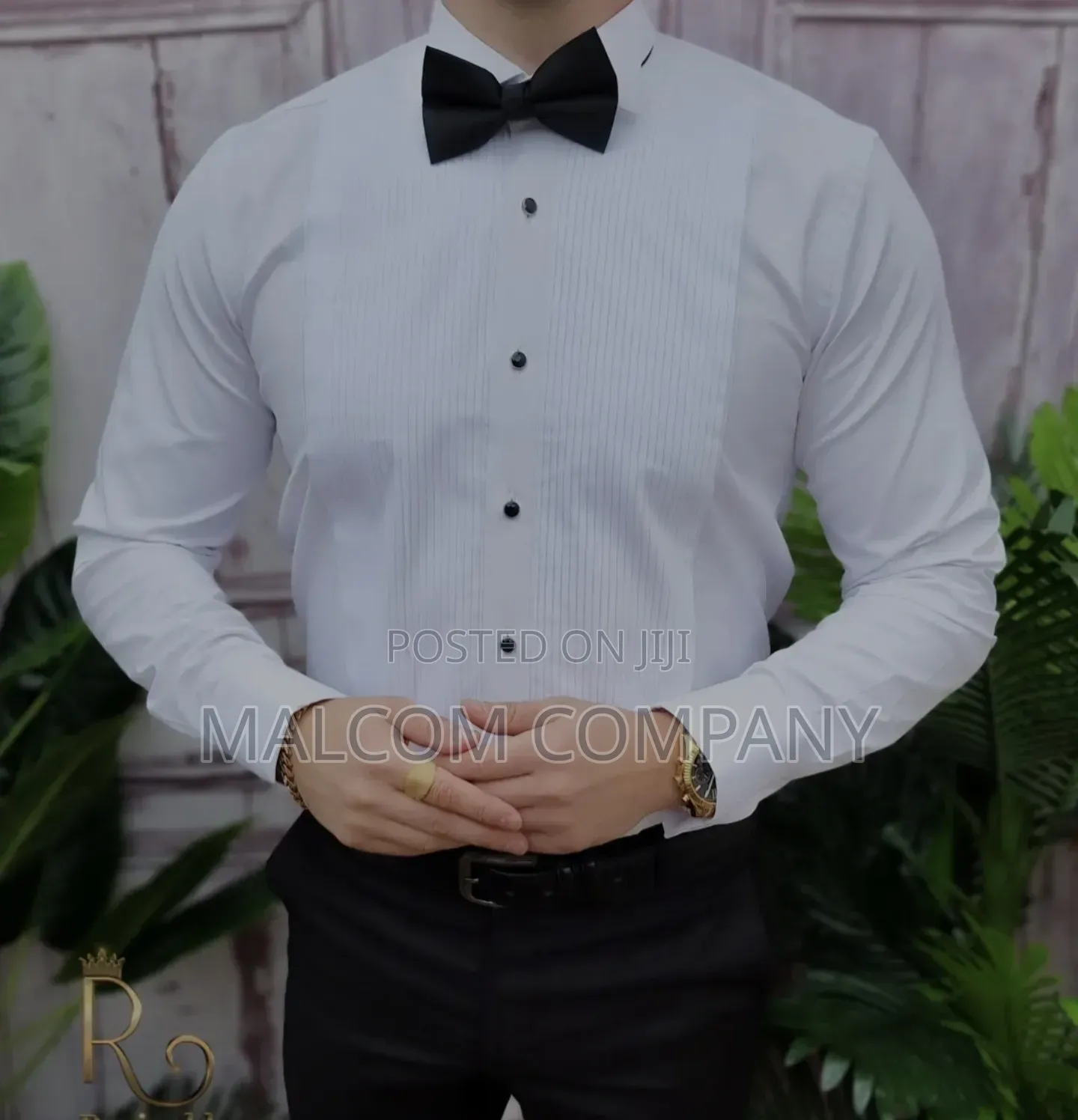 Cavanna Milano White Pleated Tuxedo Dress Shirt for Lawyers.