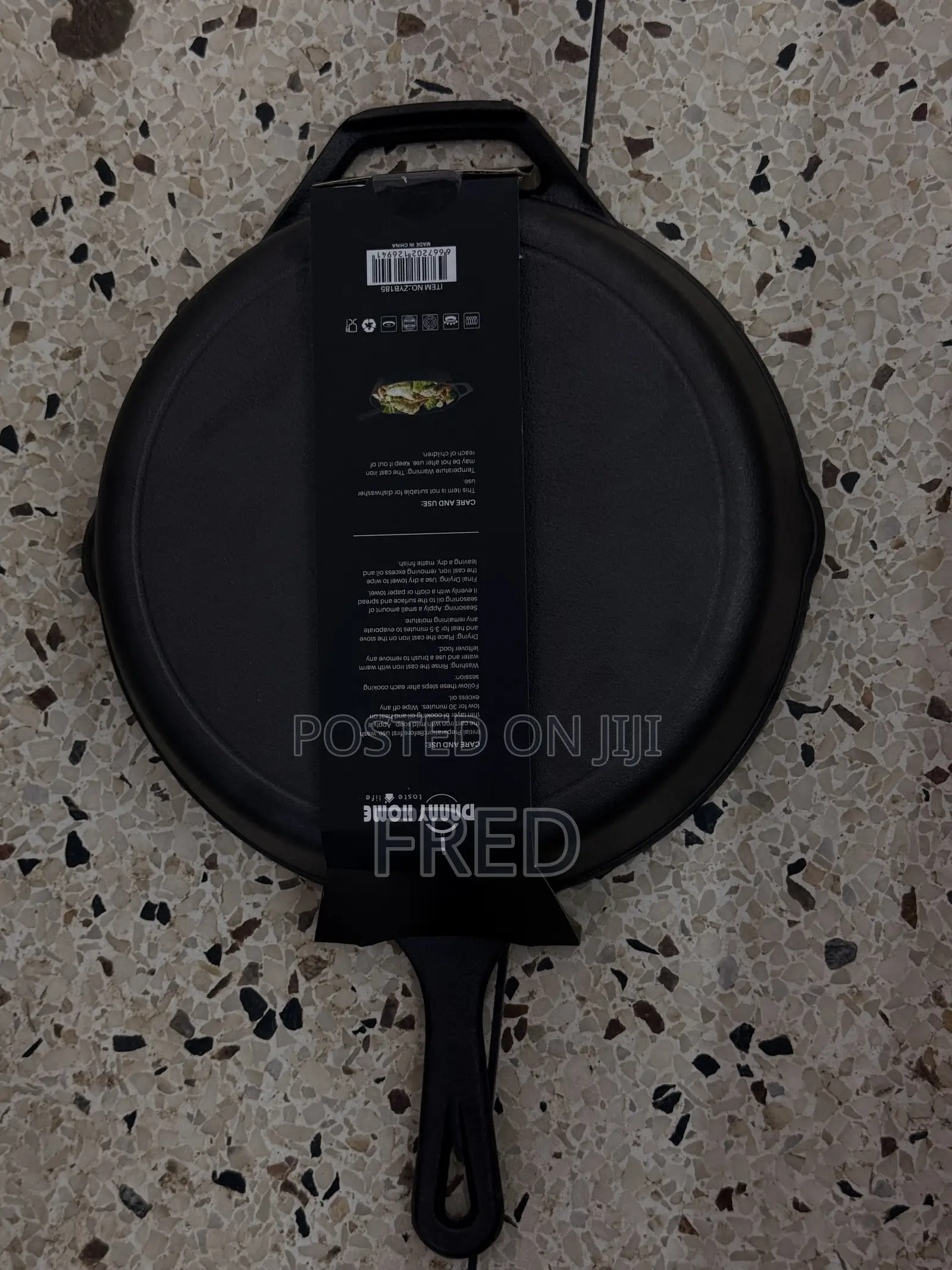 Super Heavy Danny Home Brand 10-Inch Pre-Seasoned Cast Iron Skillet.