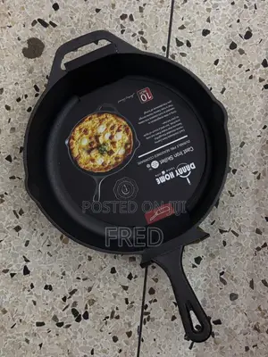 Super Heavy Danny Home Brand 10-Inch Pre-Seasoned Cast Iron Skillet.