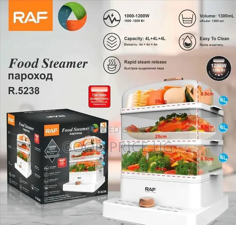 Raf 3 Level 12l Square Electric Food Cooking Steamer Pot With Display