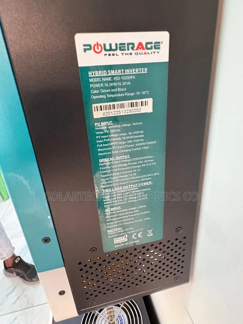 PowerAge 48V 10.2kW Smart Hybrid Solar Inverter 98% Efficiency