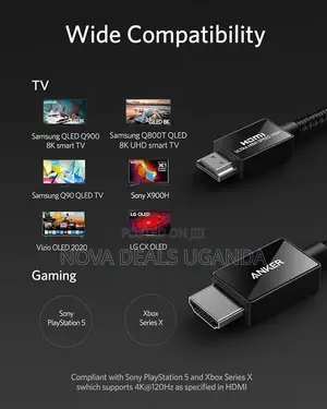 Anker at 60Hz HDMI Cable, Ultra High Speed at 120Hz 48Gbps