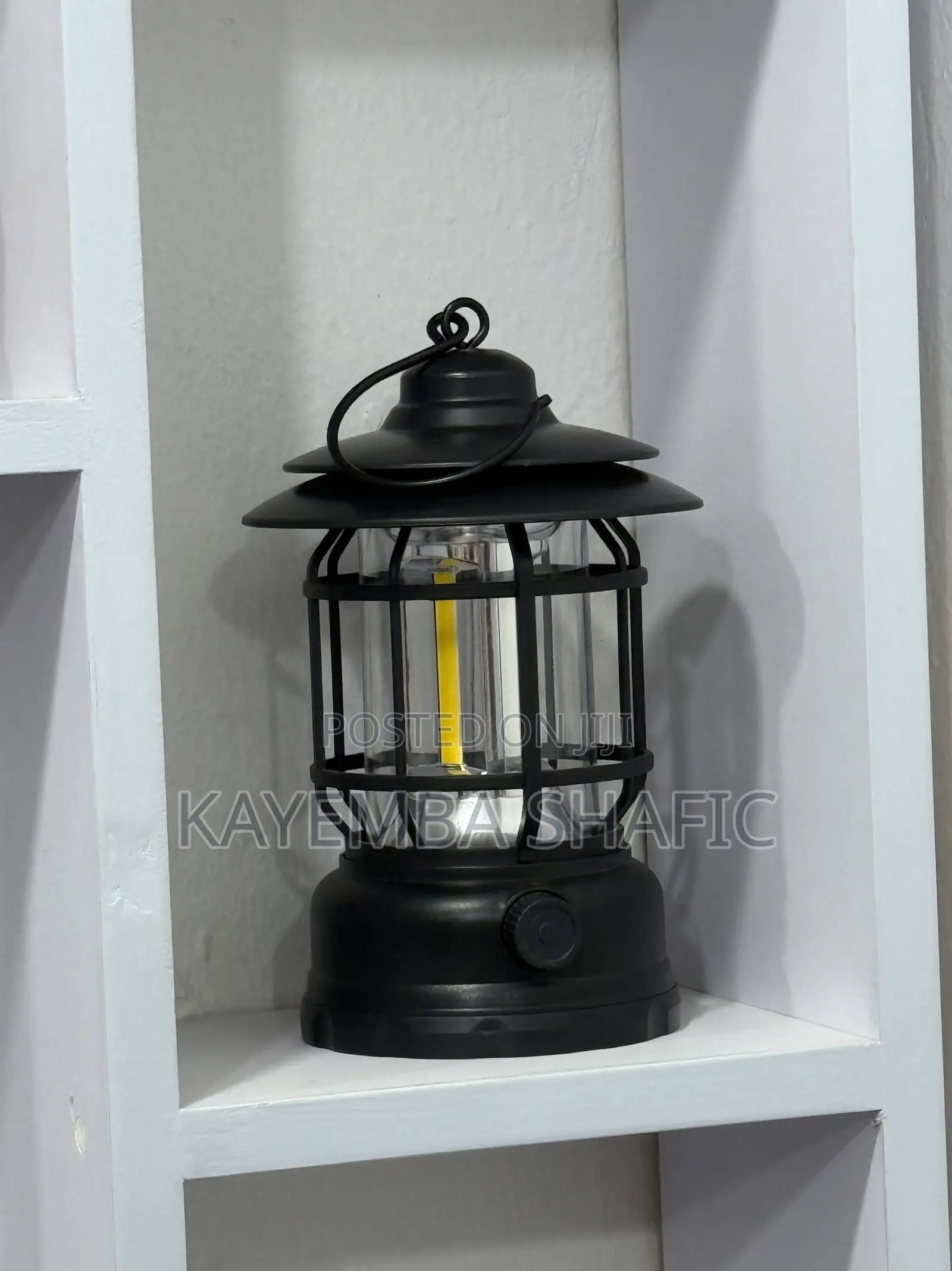 Portable Retro LED Camping Lantern - Rechargeable Outdoor Lamp