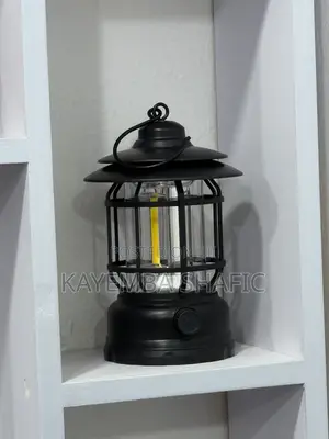 Portable Retro LED Camping Lantern - Rechargeable Outdoor Lamp
